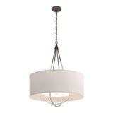 Loop Pendant in Bronze, Flax Shade, Sterling by Hubbardton Forge