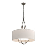 Loop Pendant in Dark Smoke, Flax Shade, Bronze by Hubbardton Forge
