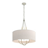 Loop Pendant in Sterling, Flax Shade, Modern Brass by Hubbardton Forge