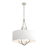 Loop Pendant in Sterling, Natural Anna Shade, Bronze by Hubbardton Forge