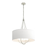 Loop Pendant in Sterling, Natural Anna Shade, Sterling by Hubbardton Forge