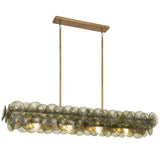 Loren Linear Chandelier Weathered Brass Green Vintage By Maxim Lighting Side View