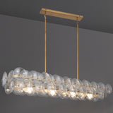 Loren Linear Chandelier Weathred Brass Recycled Glass By Maxim Lighting Lifestyle View