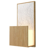 Louro Freijo Clean Wall Sconce with White Stone Accent by Accord