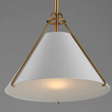 Lucas Pendant Light White Natural Aged Brass By Maxim Lighting - Front View2