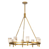 Lucian Chandelier Clear Crystal Vintage Brass Medium By Alora