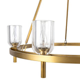 Lucian Chandelier Clear Crystal Vintage Brass Small By Alora Detailed View