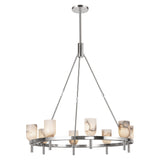 Lucian Chandelier Polished Nickel Alabaster Medium By Alora