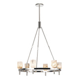 Lucian Chandelier Polished Nickel Alabaster Small By Alora