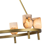 Lucian Chandelier Vintage Brass Alabaster Small By Alora Detailed View