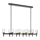 Lucian Linear Chandelier Clear Crystal Urban Bronze By Alora
