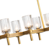 Lucian Linear Chandelier Clear Crystal Vintage Brass By Alora Detailed View