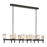 Lucian Linear Chandelier Urban Bronze Alabster By Alora
