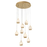 Lucidata Multi Light Chandelier Antique Brass 9 Lights By LibCo