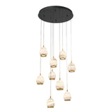 Lucidata Multi Light Chandelier Matte Black 9 Lights By LibCo