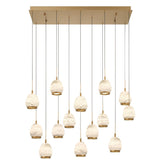 Lucidata Rectangular LED Chandelier Antique Brass 14 Lights By Lib And Co