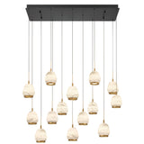 Lucidata Rectangular LED Chandelier Matte Black 14 Lights By Lib And Co