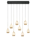 Lucidata Rectangular LED Chandelier Matte Black 8 Lights By Lib And Co