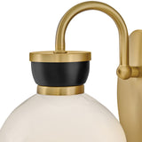 Lucy Vanity Light Lacquered Brass Black By Lark Living - Detailed View