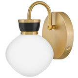 Lucy Vanity Light Lacquered Brass Black By Lark Living - Side View1
