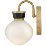 Lucy Vanity Light Lacquered Brass Black By Lark Living - Side View2