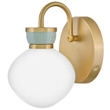 Lucy Vanity Light Lacquered Brass Seafoam By Lark Living - Side View1
