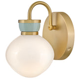 Lucy Vanity Light Lacquered Brass Seafoam By Lark Living