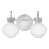 Lucy Vanity Light 2 Lights Chrome Seafoam By Lark Living - Front View