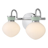 Lucy Vanity Light 2 Lights Chrome Seafoam By Lark Living - Lifestyle View