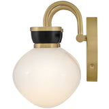 Lucy Vanity Light 2 Light Lacquered Brass Black By Lark Living - Side View2