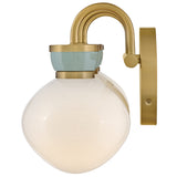 Lucy Vanity Light 3 Lights Lacquered Brass Seafoam By Lark Living - Side View2