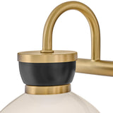 Lucy Vanity Light 3 Lights Lacquered Brass Black By Lark Living - Detailed View