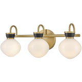 Lucy Vanity Light 3 Lights Lacquered Brass Black By Lark Living - Side View1