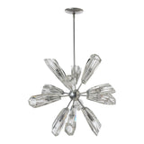 Luma 12-Light Starburst Chandelier, shown in Sterling, by Hubbardton Forge