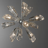 Luma 12-Light Starburst Chandelier detail in Sterling, by Hubbardton Forge
