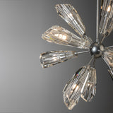 Luma 12-Light Starburst Chandelier detail in Sterling, by Hubbardton Forge