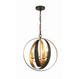 Luna Chandelier 16'' English Bronze + Antique Gold