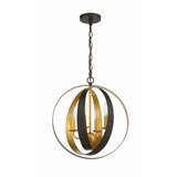 Luna Chandelier 16'' English Bronze + Antique Gold