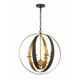 Luna Chandelier 21'' English Bronze + Antique Gold