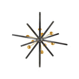 Luna Orbital Chandelier 48'' English Bronze + Antique Gold