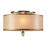 Luxo Semi Flush Mount 14'' Antique Brass