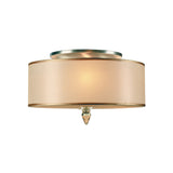 Luxo Semi Flush Mount 14'' Antique Brass