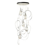 Lyric 5-Light Round Pendant, shown in Sterling, Standard, by Hubbardton Forge