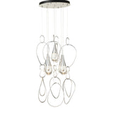 Lyric 5-Light Round Pendant, shown in Sterling, Standard, by Hubbardton Forge
