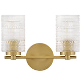 Mabel Vanity Light 2 Lights Lacquered Brass By Lark Living - Front View