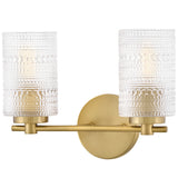 Mabel Vanity Light 2 Lights Lacquered Brass By Lark Living - Side View1