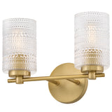 Mabel Vanity Light 2 Lights Lacquered Brass By Lark Living - Side View2