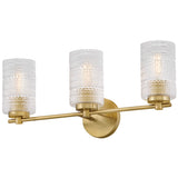 Mabel Vanity Light 3 Lights Lacquered Brass By Lark Living - Side View2