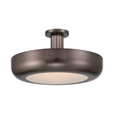 Macey Flush Mount 22 Inch Harlow Bronze by Eurofase - Etched Glass with Integrated LED