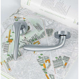 Madi Door Lever in Satin Chrome lifestyle view by Colombo Design